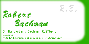 robert bachman business card